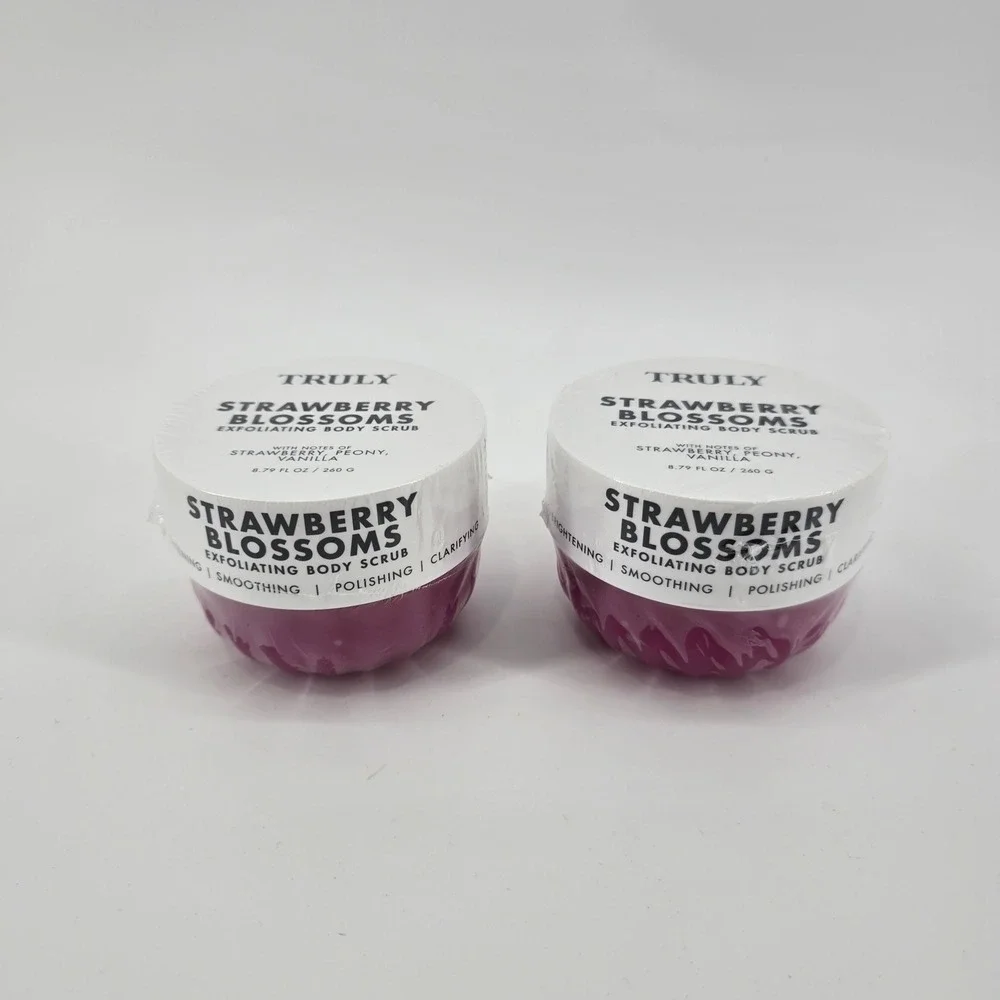Truly Body Scrub Strawberry Blossoms Exfoliating Pink 8.79oz 2pk New